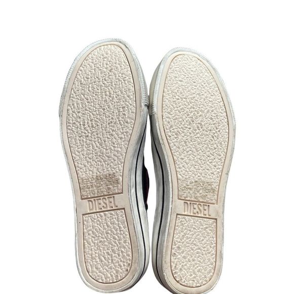 Diesel Black Cracked Leather Effect High Top Sneakers - Picture 11 of 13